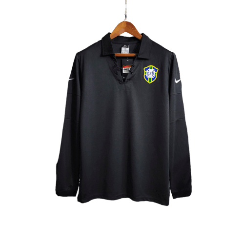 Camisa Brasil Nike 2004/05 (Manga longa) Retrô- Preto - JH ESPORTES - CAMISA DE TIMES