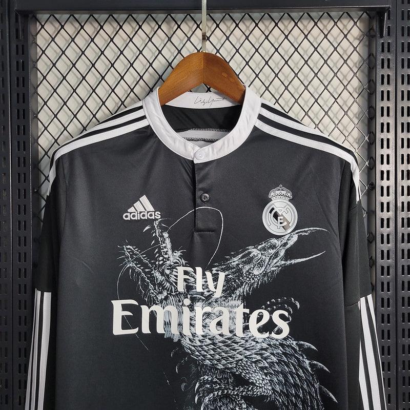 Camisa Retrô Real Madrid Manga Longa III Third Adidas 2014/15 Masculino Preto - JH ESPORTES - CAMISA DE TIMES