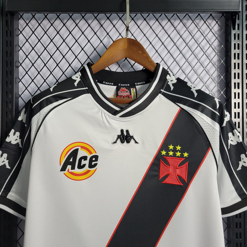 Camisa Vasco Away 2000 Retrô - Branca e Preta - JH ESPORTES - CAMISA DE TIMES