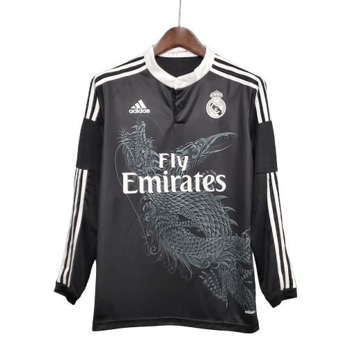 Camisa Retrô Real Madrid Manga Longa III Third Adidas 2014/15 Masculino Preto - JH ESPORTES - CAMISA DE TIMES