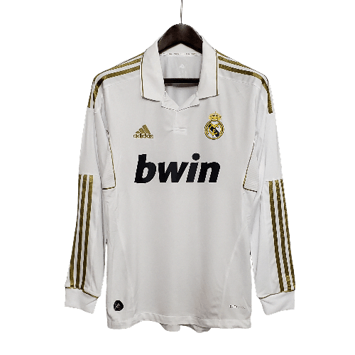 Camisa Retrô Real Madrid Manga Longa I Home Adidas 2011/12 Masculino Branco - JH ESPORTES - CAMISA DE TIMES