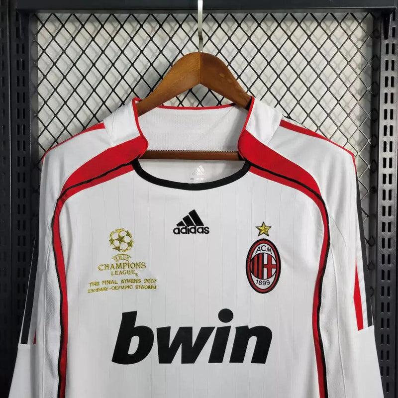 Camisa Retrô Milan II Away 2006/07 Manga Longa Masculino Branco - JH ESPORTES - CAMISA DE TIMES