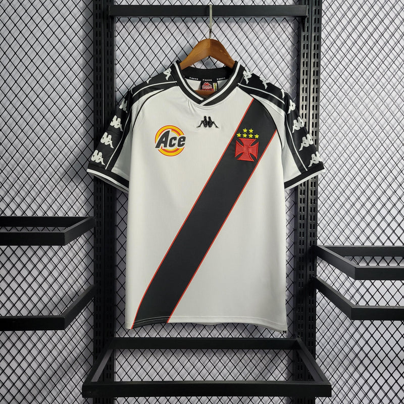 Camisa Vasco Away 2000 Retrô - Branca e Preta - JH ESPORTES - CAMISA DE TIMES