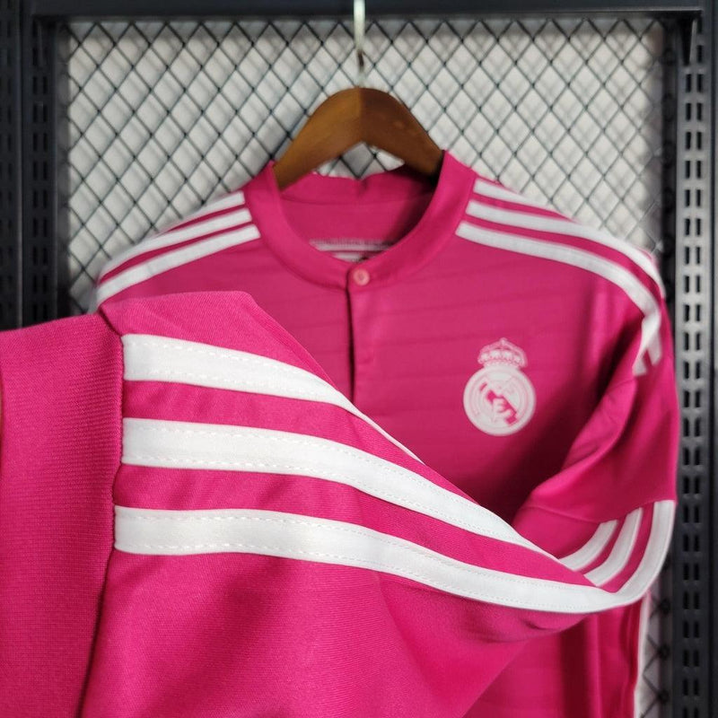 Camisa Retrô Real Madrid Manga Longa III Third Adidas 2014/15 Masculino Rosa - JH ESPORTES - CAMISA DE TIMES