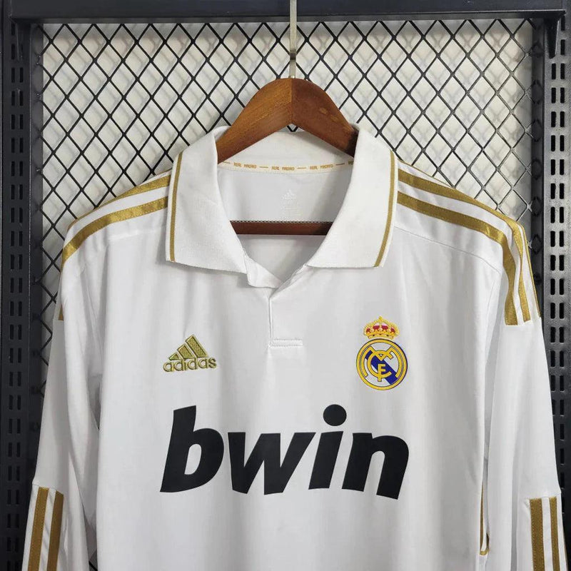 Camisa Retrô Real Madrid Manga Longa I Home Adidas 2011/12 Masculino Branco - JH ESPORTES - CAMISA DE TIMES