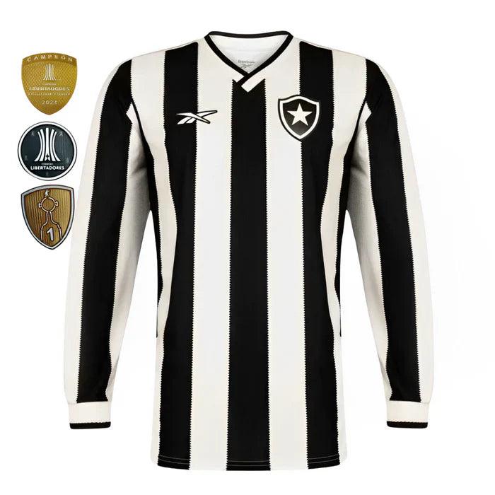 Camisa Botafogo Home 24/25 Manga Longa - Preta e Branca - JH ESPORTES - CAMISA DE TIMES