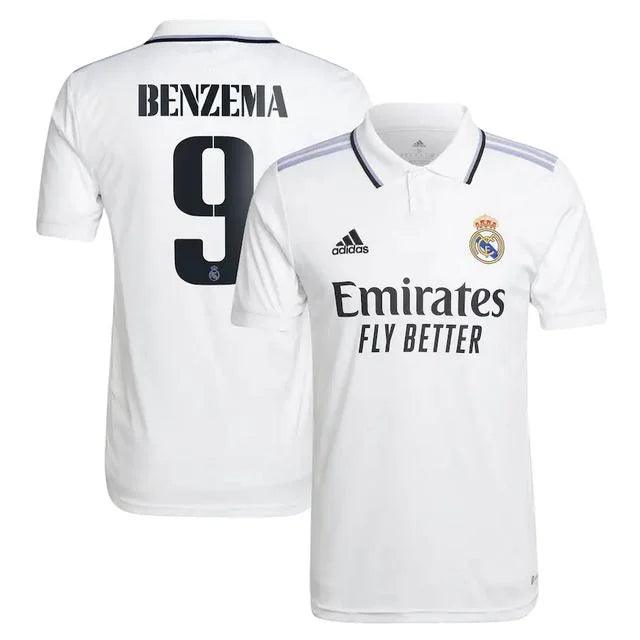 Camisa Real Madrid 22/23 - Adidas Torcedor Masculina Personalizada BENZEMA Nº9 - JH ESPORTES - CAMISA DE TIMES