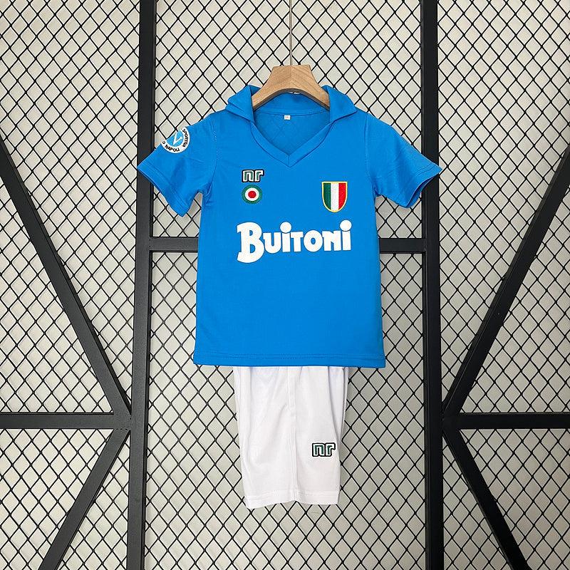 Conjunto Retrô Infantil Napoli l 1987/88 - Modelo Torcedor