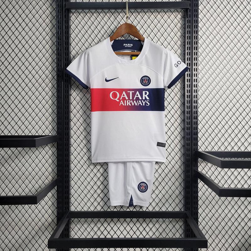 Conjunto Infantil PSG ll 2023/24 Branco - Modelo Torcedor