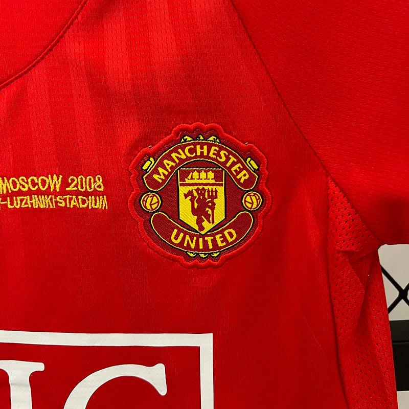 Conjunto Retrô Infantil Manchester United l 2007/08 - Modelo Torcedor