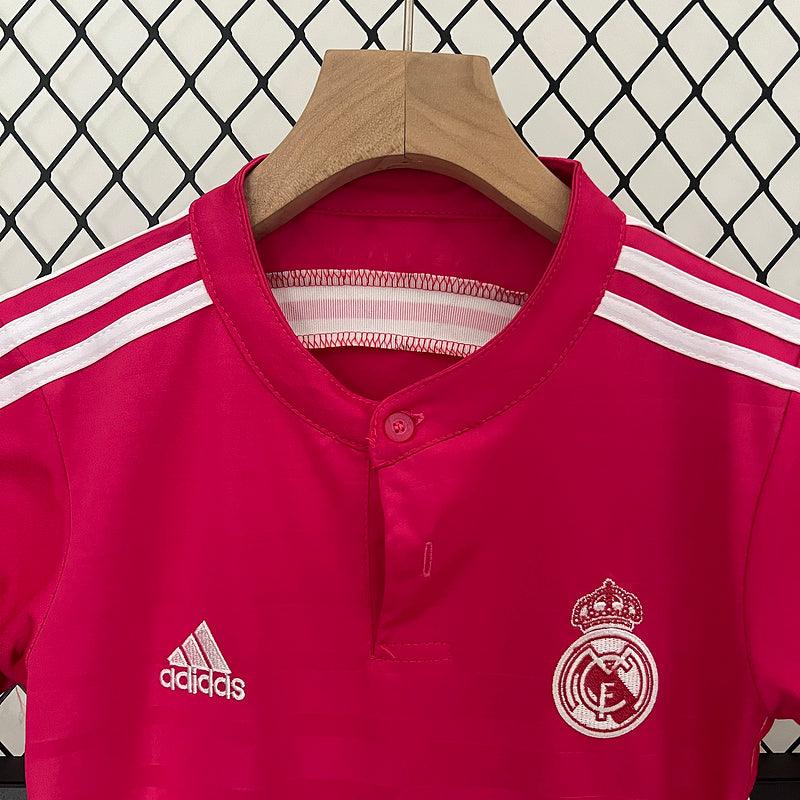 Conjunto Retrô Infantil Real Madrid ll 2014/15 - Modelo Torcedor