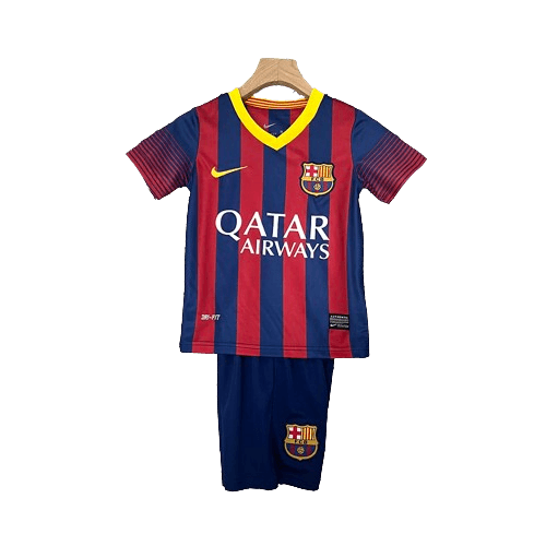 Conjunto Retrô Infantil Barcelona l 2013/14 - Modelo Torcedor