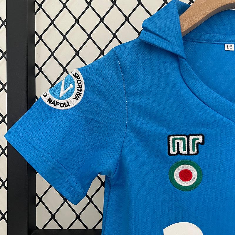 Conjunto Retrô Infantil Napoli l 1987/88 - Modelo Torcedor