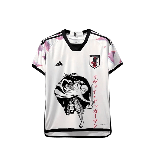 Camisa Japão Anime Attack on titan Levi 24/25 - Torcedor Masculina - Branco com detalhes em Preto