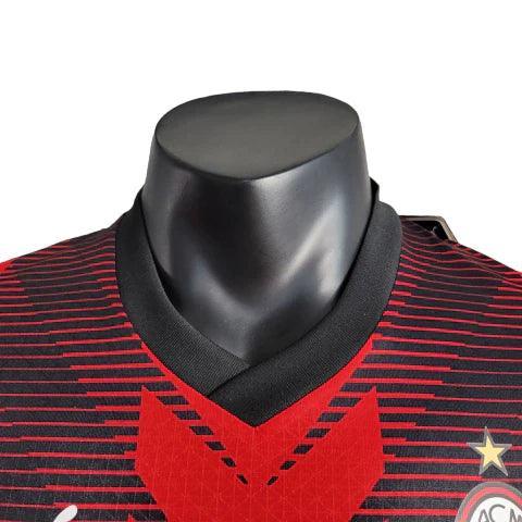 Camisa Milan I 23/24 Jogador Puma Masculina - Vermelho e Preto - JH ESPORTES - CAMISA DE TIMES