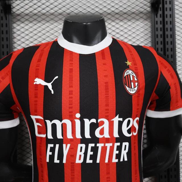 Camisa AC Milan I Home Puma Jogador 2024/25 Masculino Vermelho e Preto - JH ESPORTES - CAMISA DE TIMES