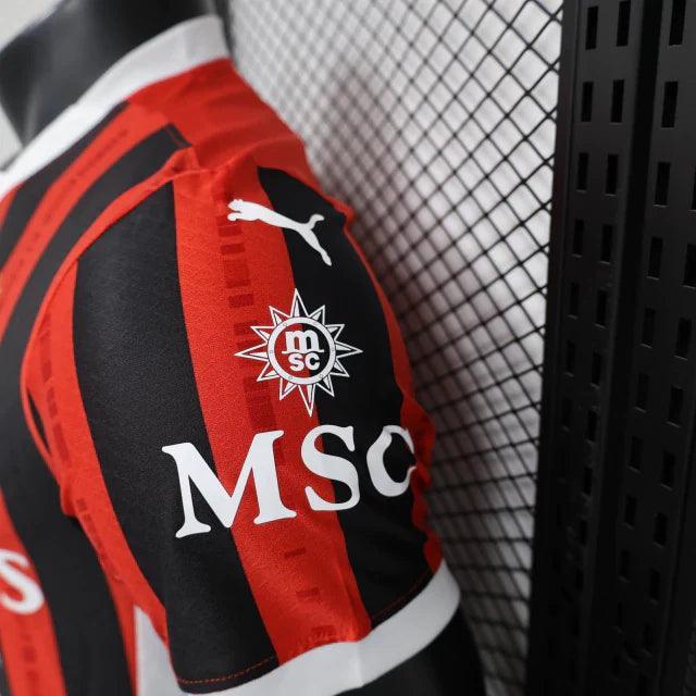 Camisa AC Milan I Home Puma Jogador 2024/25 Masculino Vermelho e Preto - JH ESPORTES - CAMISA DE TIMES