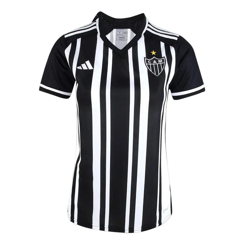 Camisa Atlético Mineiro Home 23/24 Feminina - Preta e Branca - JH ESPORTES - CAMISA DE TIMES