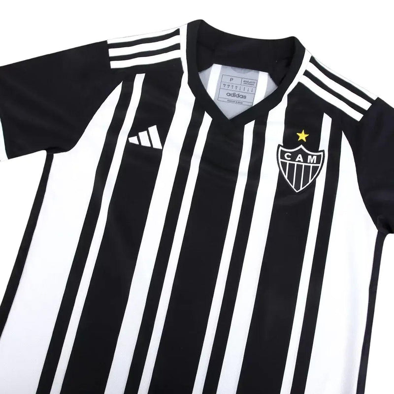 Camisa Atlético Mineiro Home 23/24 Feminina - Preta e Branca - JH ESPORTES - CAMISA DE TIMES