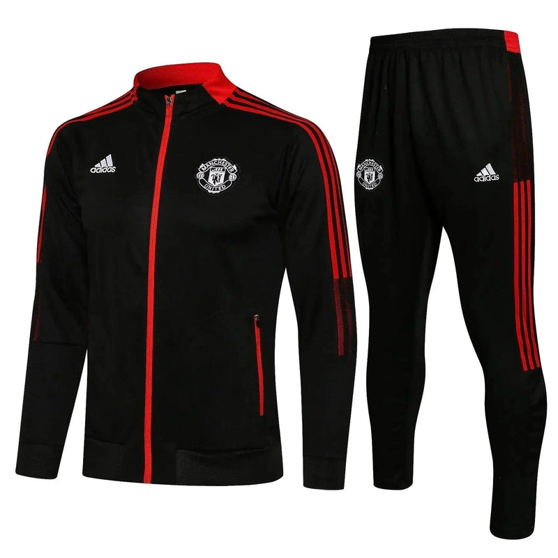 Conjunto Manchester United Adidas 2022/23 Zíper Longo Masculino Preto - JH ESPORTES - CAMISA DE TIMES