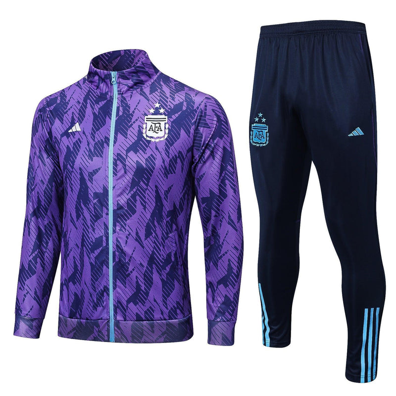 Conjunto Adidas Argentina 2023/24 Zíper Longo Masculino Roxo e Azul Marinho - JH ESPORTES - CAMISA DE TIMES