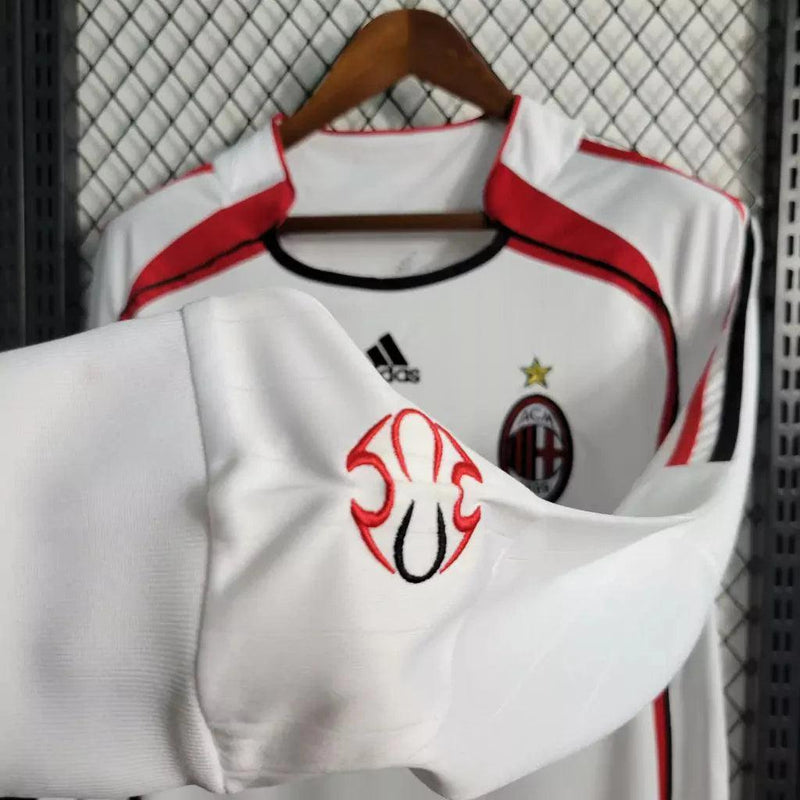 Camisa Retrô Milan II Away 2006/07 Manga Longa Masculino Branco - JH ESPORTES - CAMISA DE TIMES