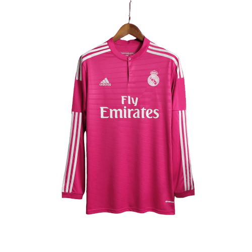 Camisa Retrô Real Madrid Manga Longa III Third Adidas 2014/15 Masculino Rosa - JH ESPORTES - CAMISA DE TIMES