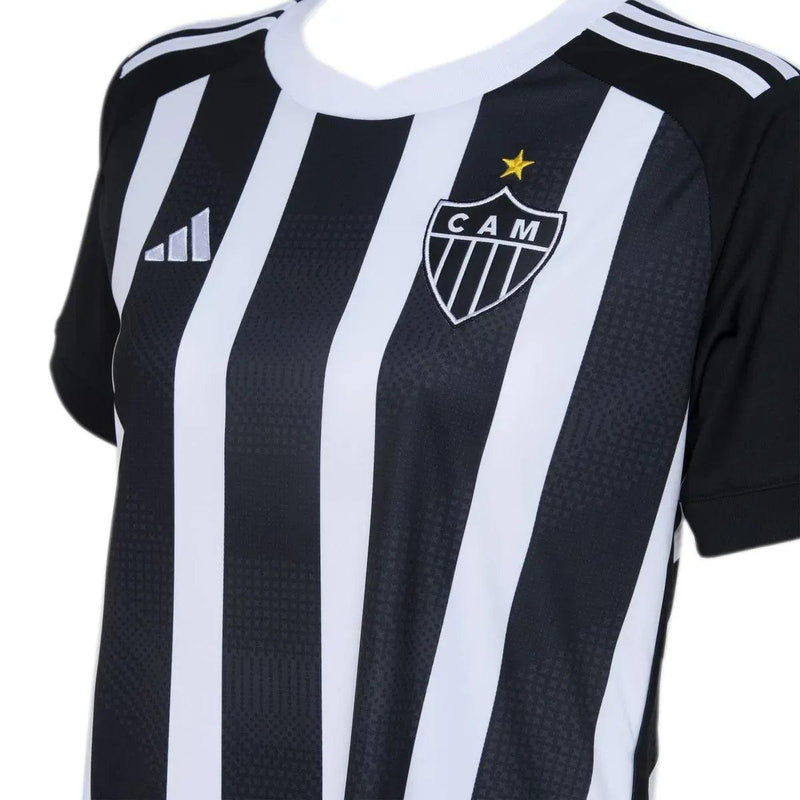 Camisa Atlético Mineiro Feminina Home 24/25 - Preta e Branca - JH ESPORTES - CAMISA DE TIMES