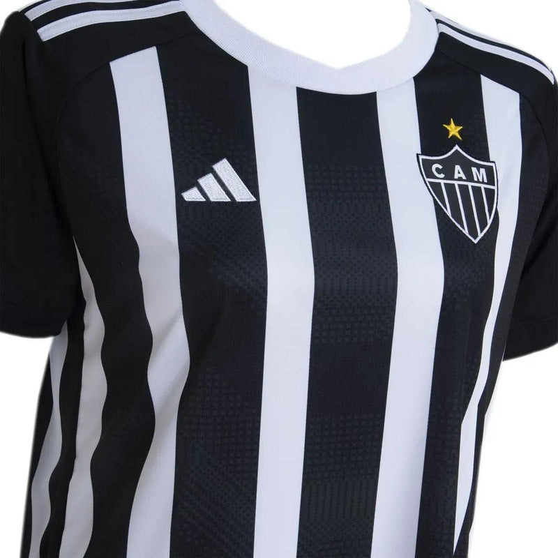 Camisa Atlético Mineiro Feminina Home 24/25 - Preta e Branca - JH ESPORTES - CAMISA DE TIMES