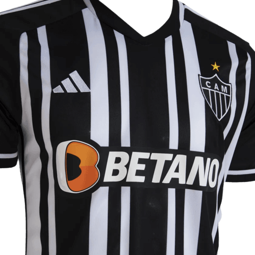 Camisa Atlético Mineiro Home 23/24 - Preta e Branca - JH ESPORTES - CAMISA DE TIMES