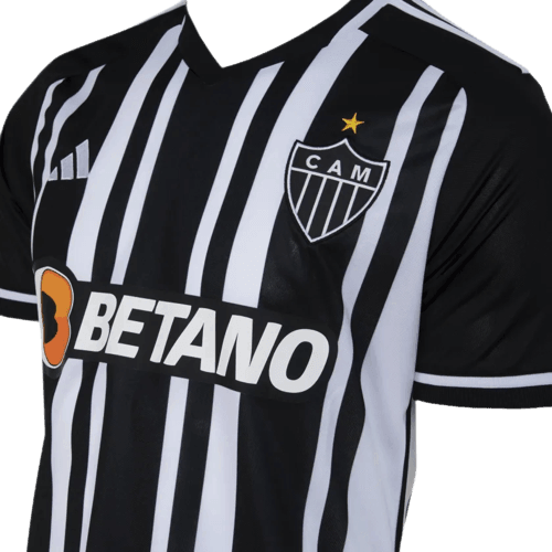 Camisa Atlético Mineiro Home 23/24 - Preta e Branca - JH ESPORTES - CAMISA DE TIMES