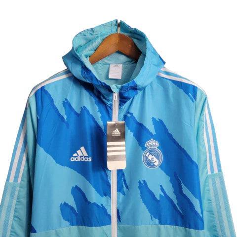 Jaqueta Corta-Vento Real Madrid 23/24 Masculino Adidas - Azul - JH ESPORTES - CAMISA DE TIMES