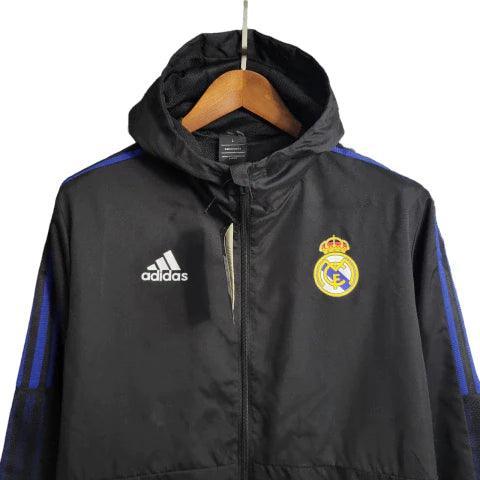 Jaqueta Corta-Vento Real Madrid 23/24 Masculino Adidas - Preto - JH ESPORTES - CAMISA DE TIMES