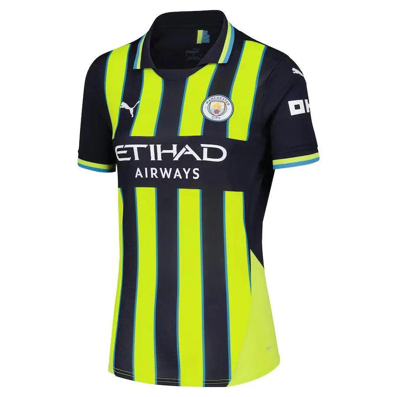 Camisa Manchester City Feminina Away 24/25 - Azul e Amarela - JH ESPORTES - CAMISA DE TIMES