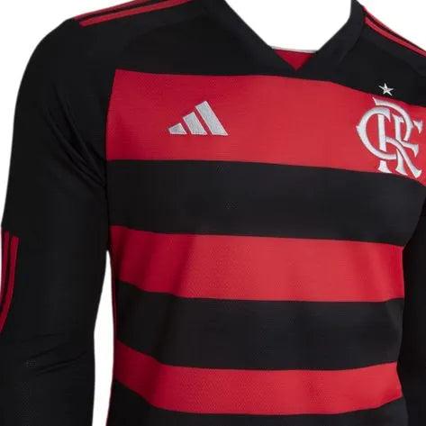 Camisa CRF Home 24/25 Manga Longa - Preta e Vermelha - JH ESPORTES - CAMISA DE TIMES