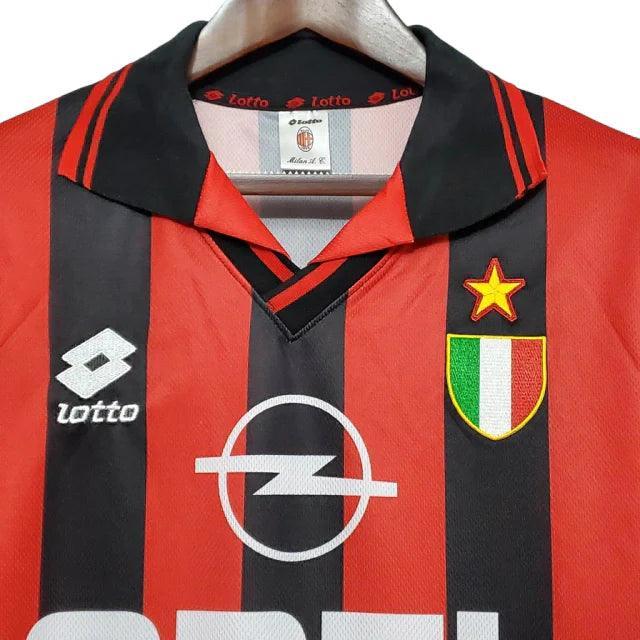 Camisa Milan Retrô 1996/1997 Vermelha e Preta - Lotto - JH ESPORTES - CAMISA DE TIMES