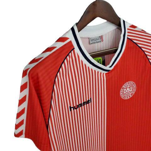 Camisa Dinamarca Retrô 1986 Vermelha e Branca - Hummel - JH ESPORTES - CAMISA DE TIMES