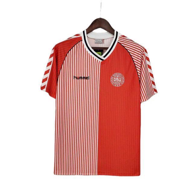 Camisa Dinamarca Retrô 1986 Vermelha e Branca - Hummel - JH ESPORTES - CAMISA DE TIMES