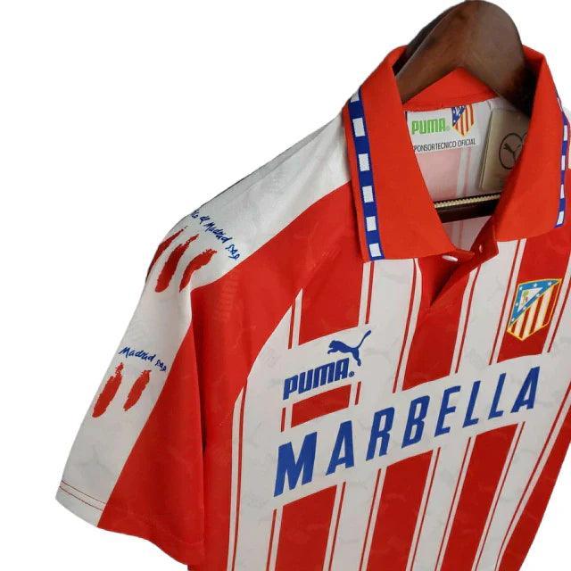 Camisa Atlético de Madrid Retrô 1994/1995 Branca e Vermelha - Puma - JH ESPORTES - CAMISA DE TIMES