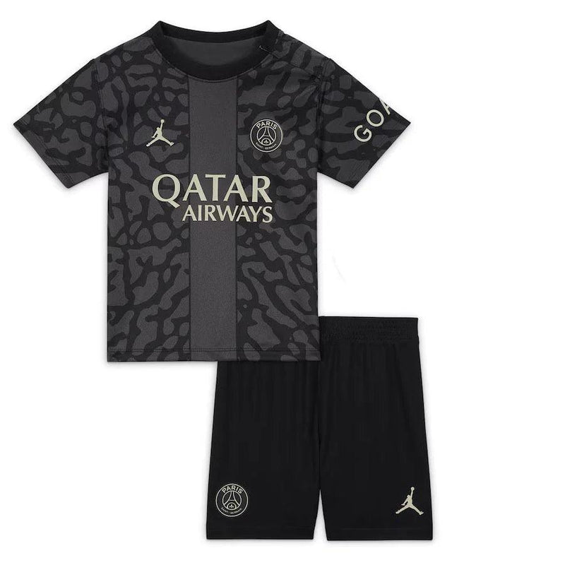 Conjunto Infantil PSG lll 2023/24 Preto - Modelo Torcedor