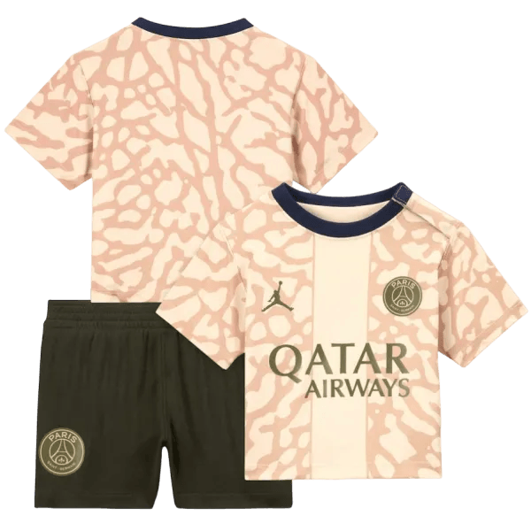 Conjunto Infantil PSG lV 2023/24 Bege - Modelo Torcedor