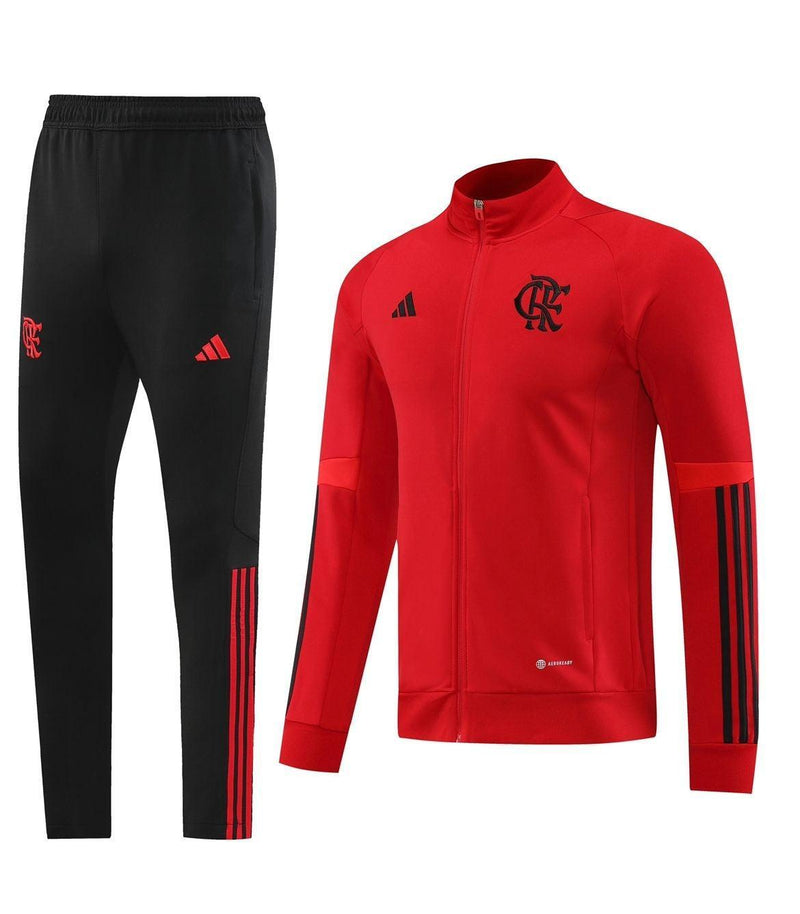 Conjunto de Frio Flamengo 2023/24 Vermelho e Preto - Viagem - JH ESPORTES - CAMISA DE TIMES