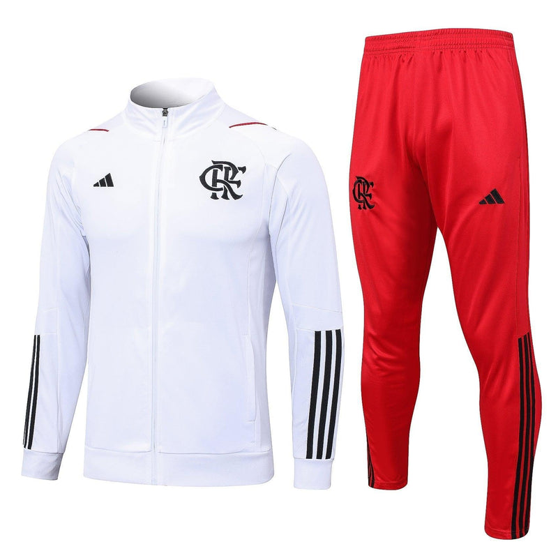 Conjunto de Frio Flamengo 2023/24 Branco - Viagem - JH ESPORTES - CAMISA DE TIMES